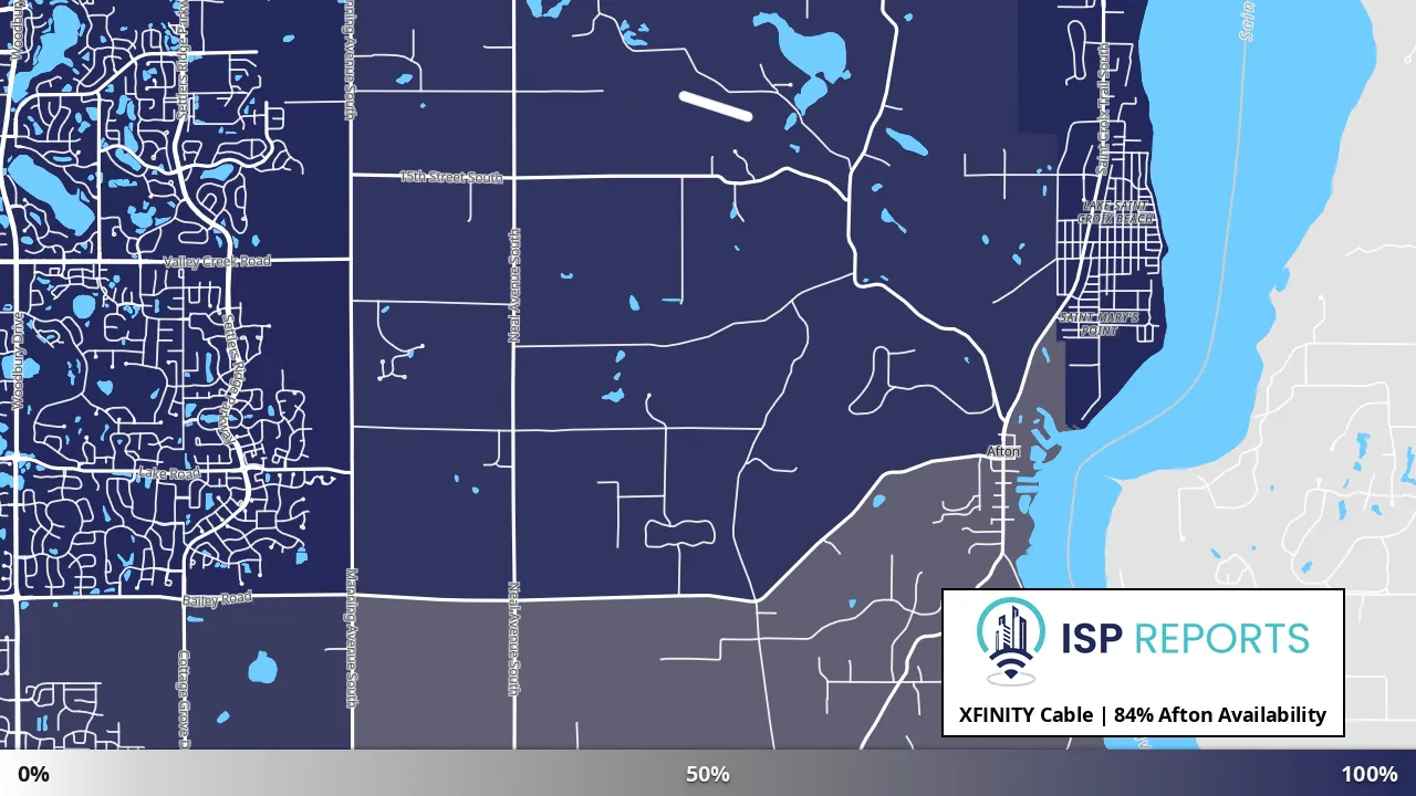 Afton, MN map of internet availability