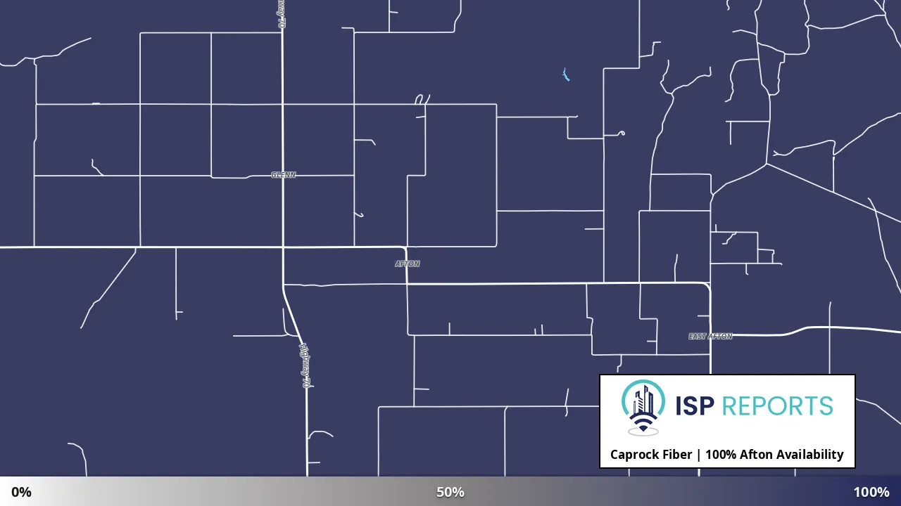 Afton, TX map of internet availability