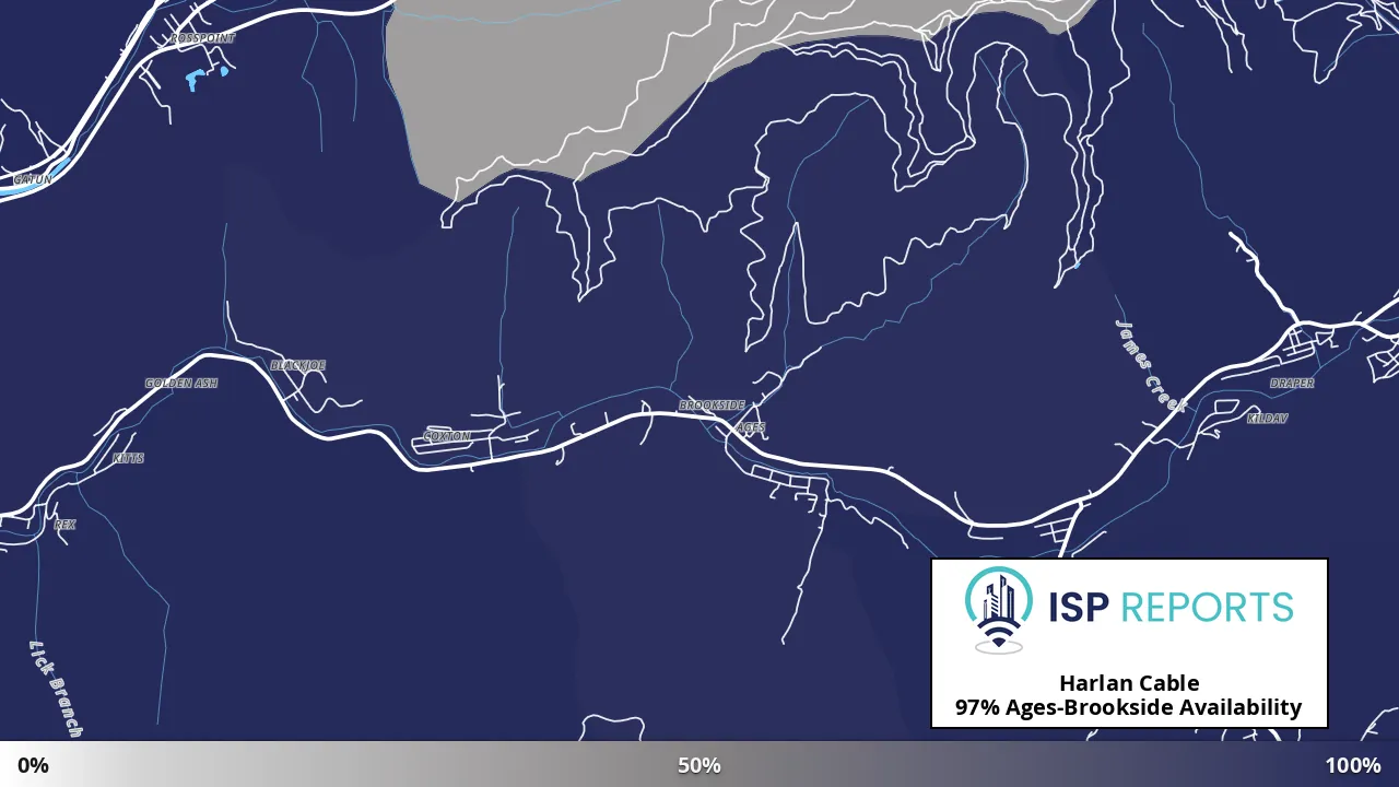 Ages-Brookside, KY map of internet availability