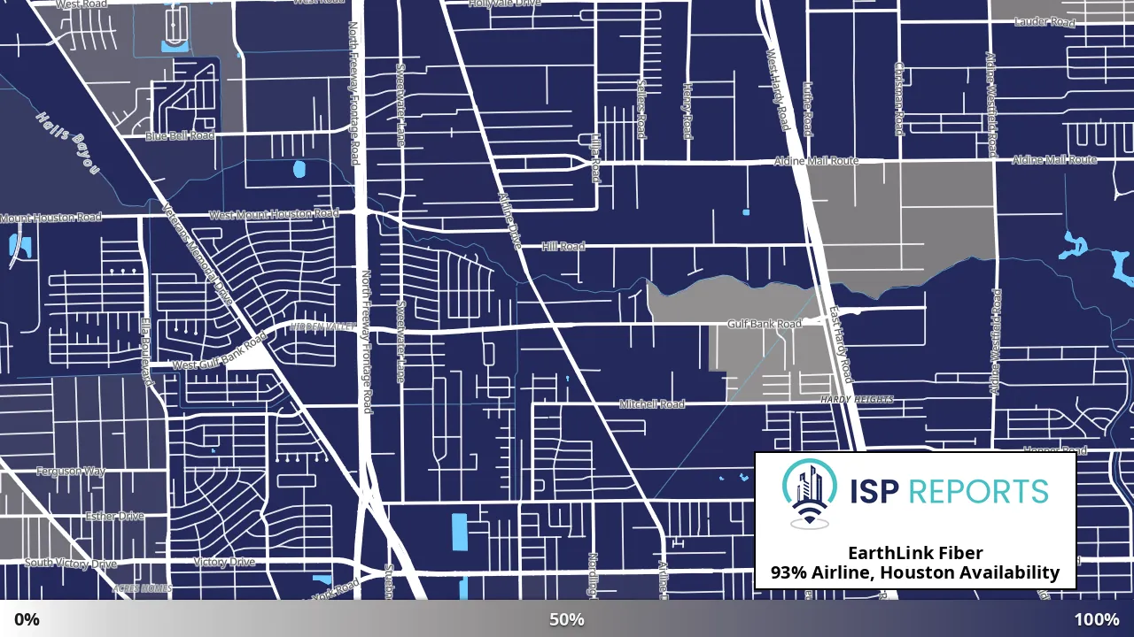 Airline, Houston, TX map of internet availability