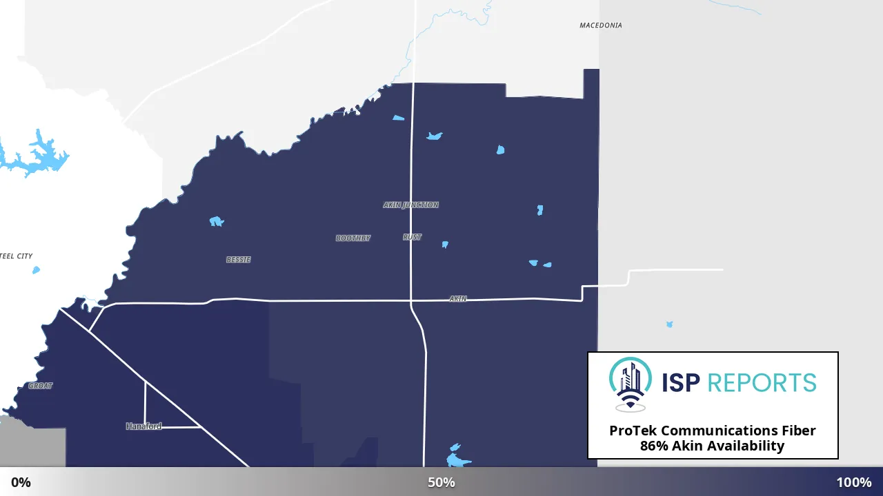Akin, IL map of internet availability