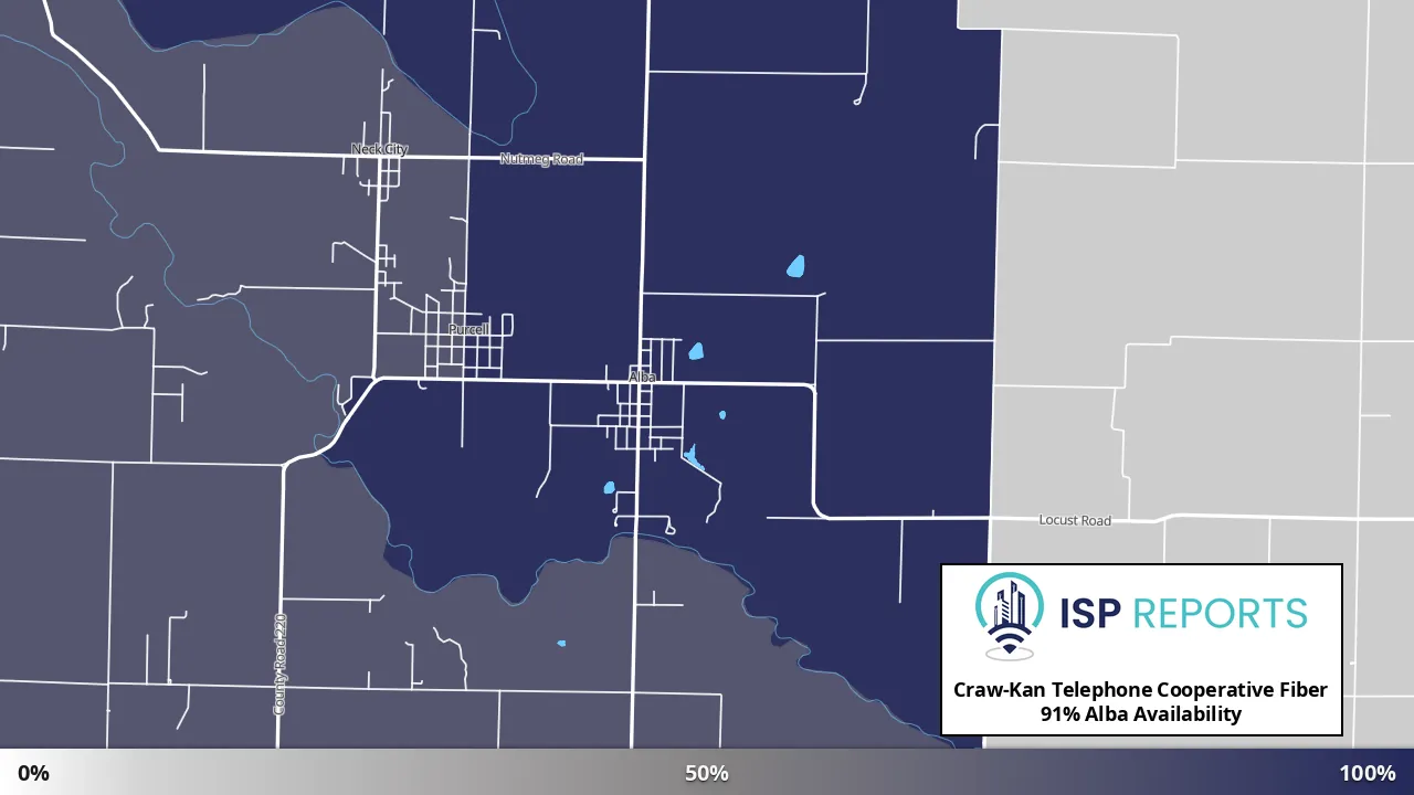 Alba, MO map of internet availability