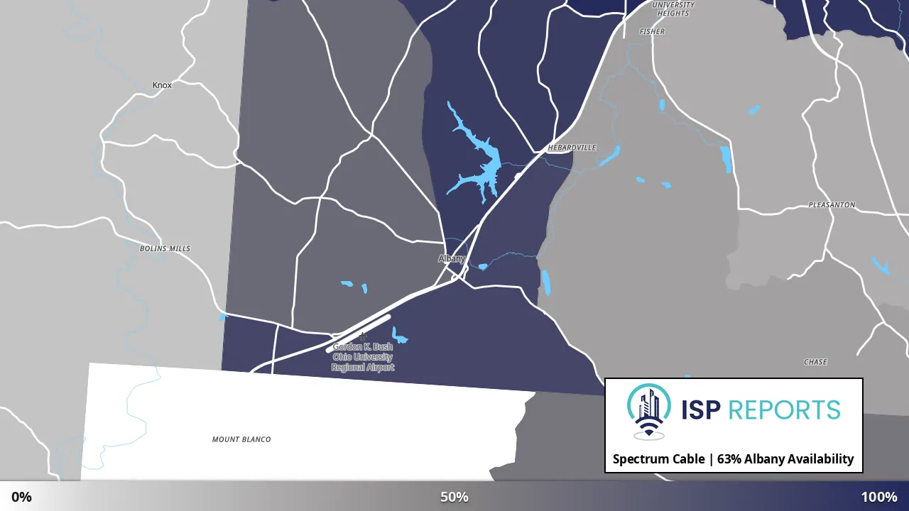 Albany, OH map of internet availability