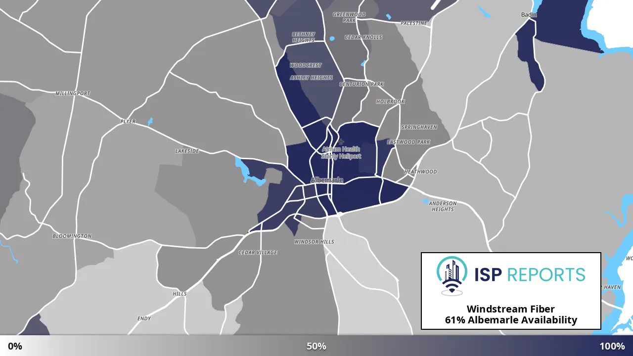 Albemarle, NC map of internet availability