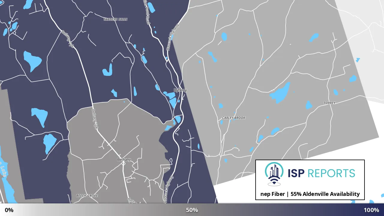 Aldenville, PA map of internet availability