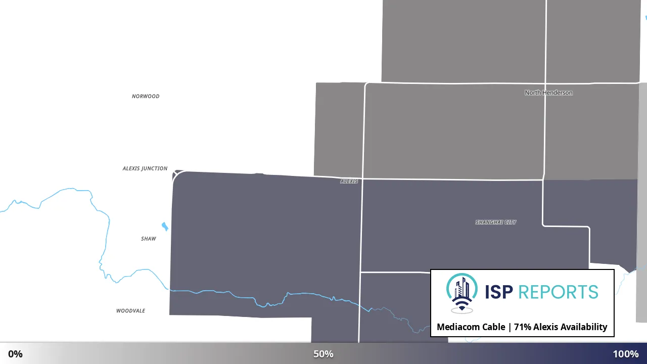 Alexis, IL map of internet availability