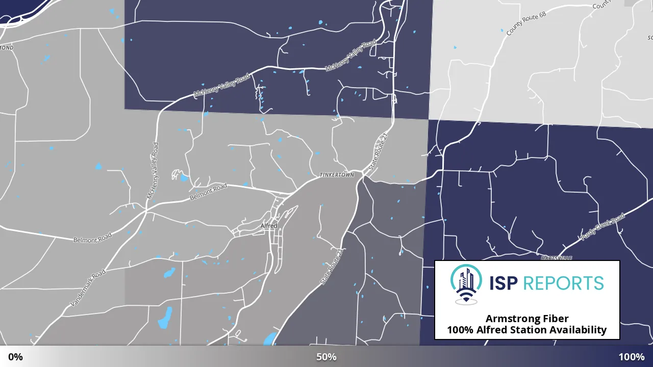 Alfred Station, NY map of internet availability