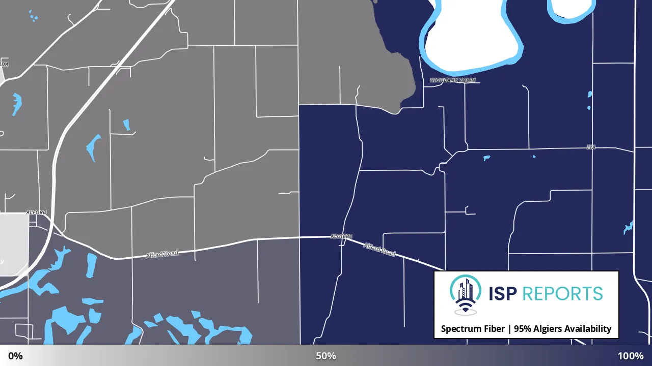 Algiers, IN map of internet availability