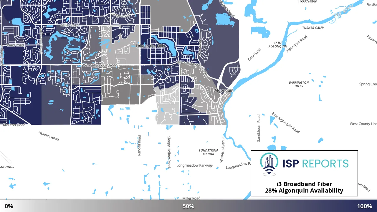 Algonquin, IL map of internet availability