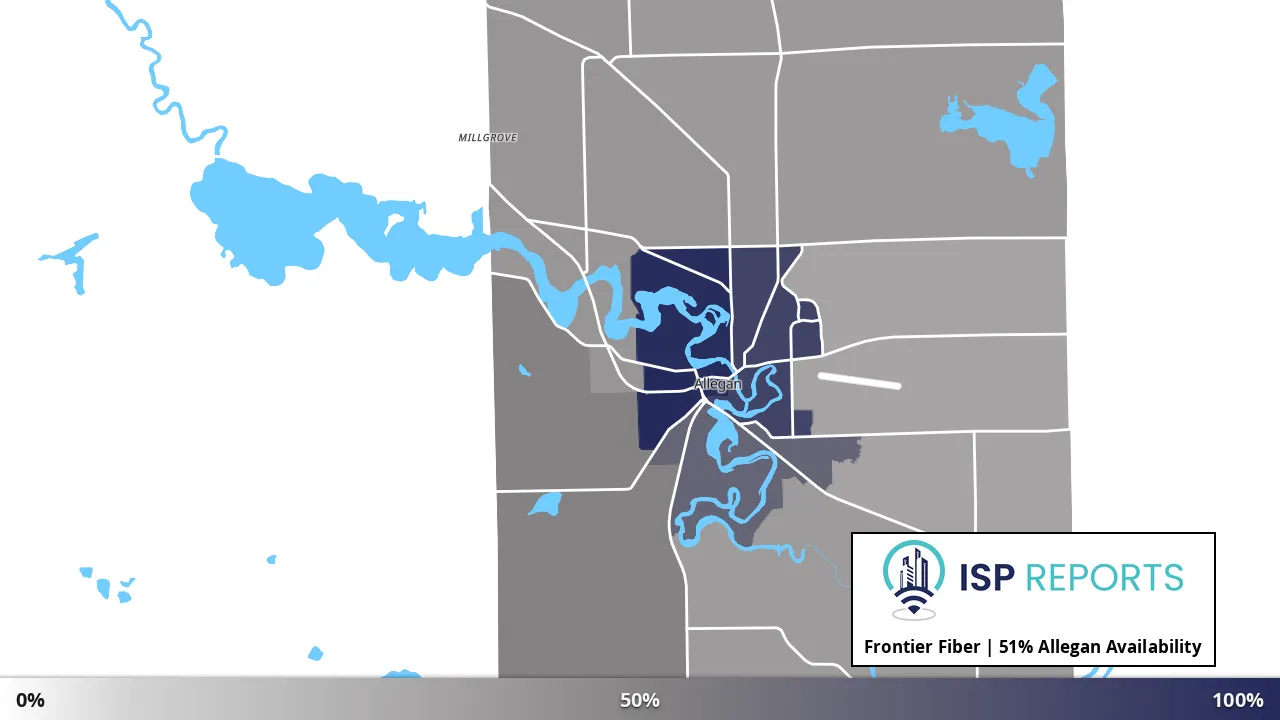 Allegan, MI map of internet availability