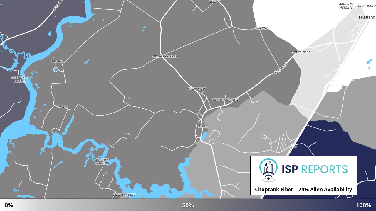 Allen, MD map of internet availability