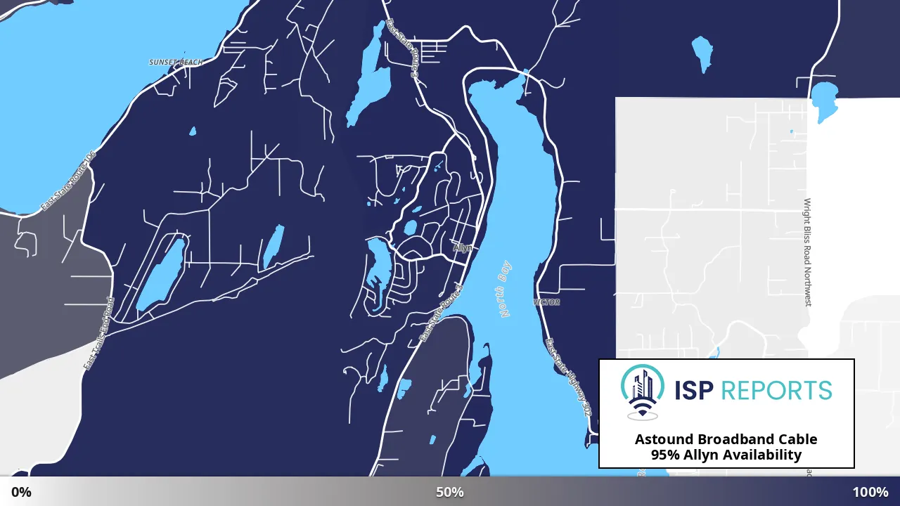 Allyn, WA map of internet availability