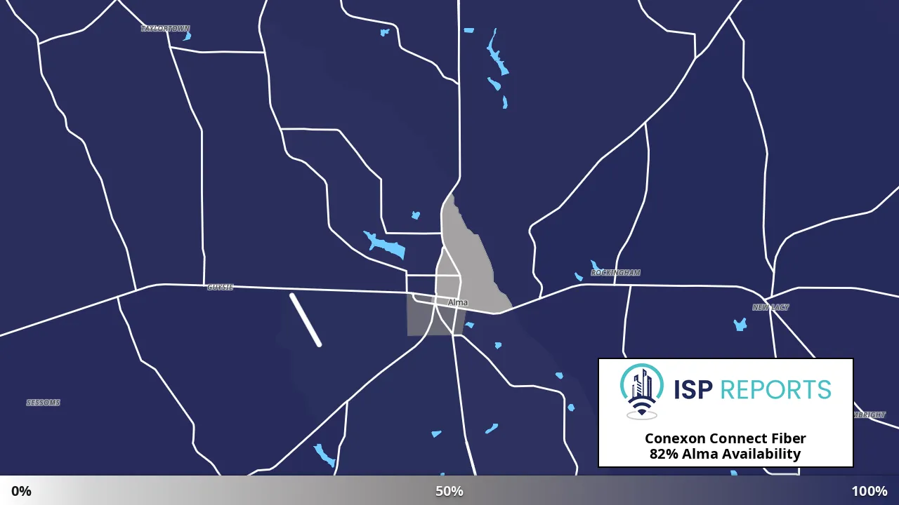 Alma, GA map of internet availability