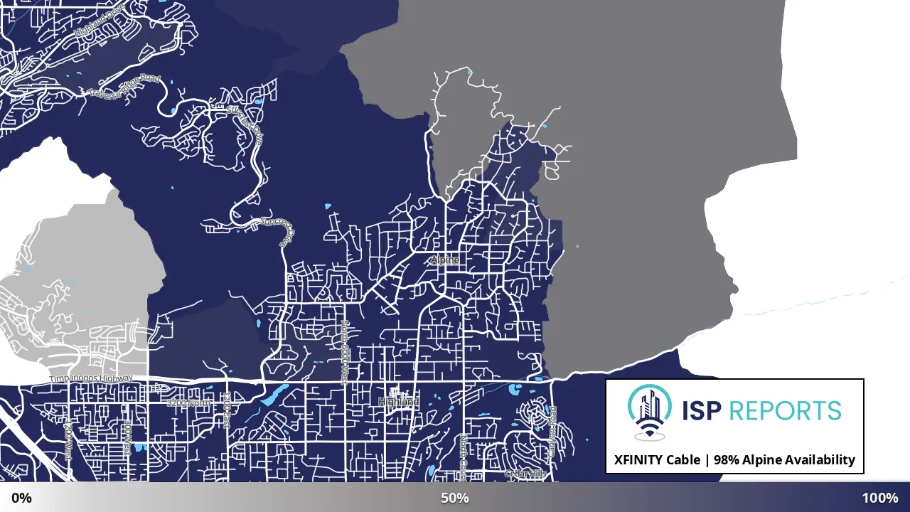Alpine, UT map of internet availability