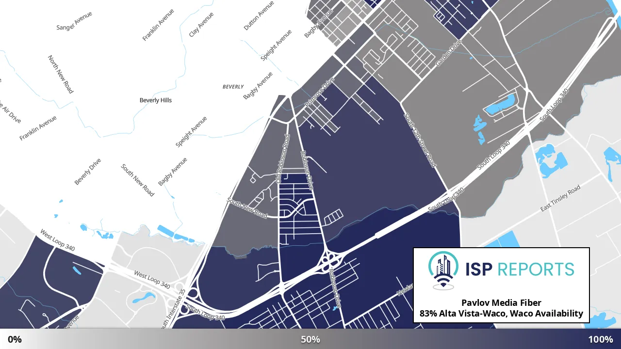 Alta Vista-Waco, Waco, TX map of internet availability