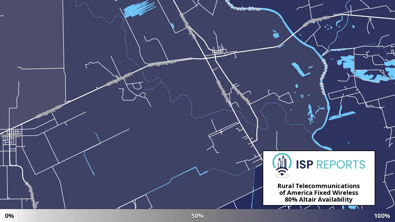 Altair, TX map of internet availability