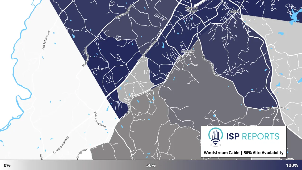 Alto, GA map of internet availability