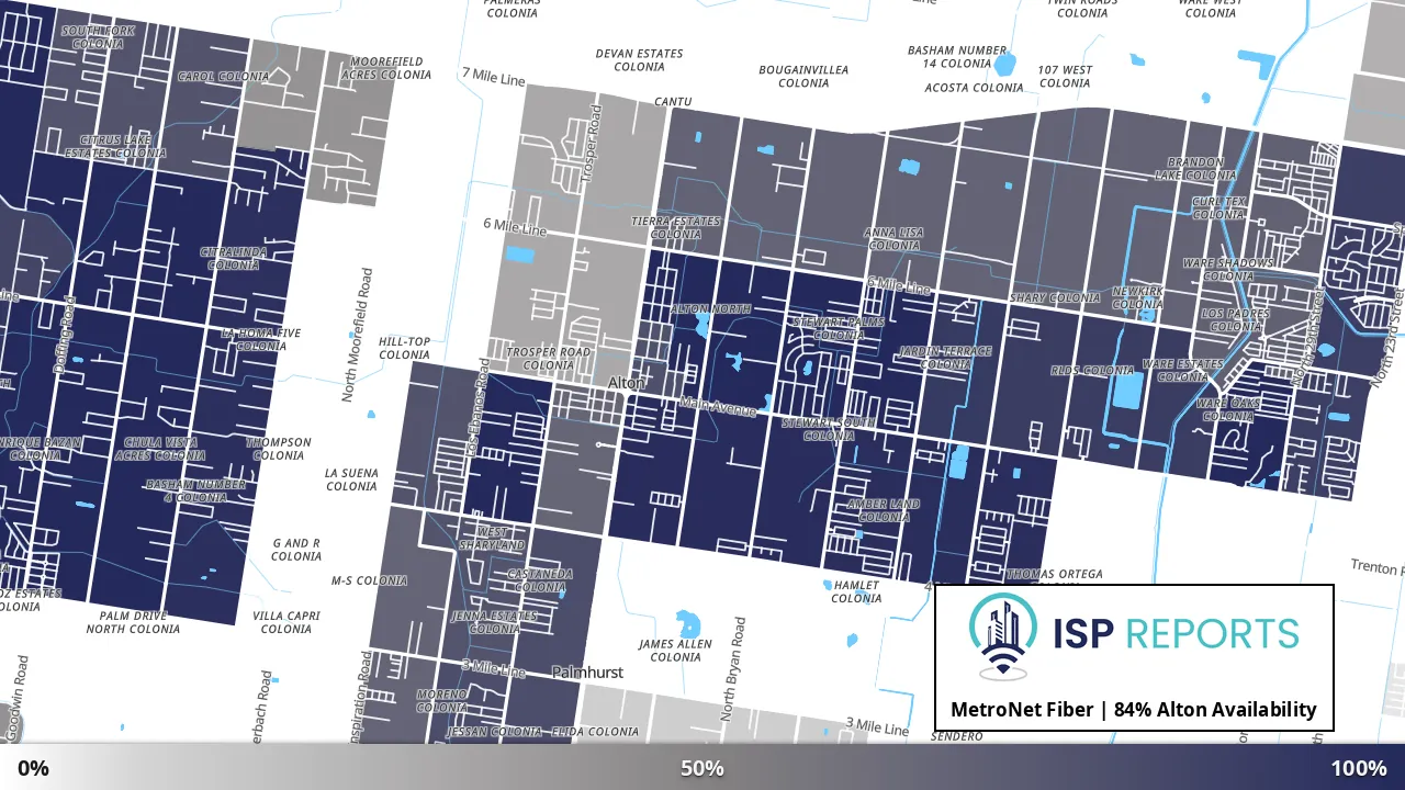 Alton, TX map of internet availability