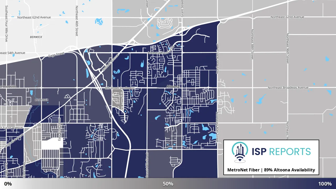 Altoona, IA map of internet availability