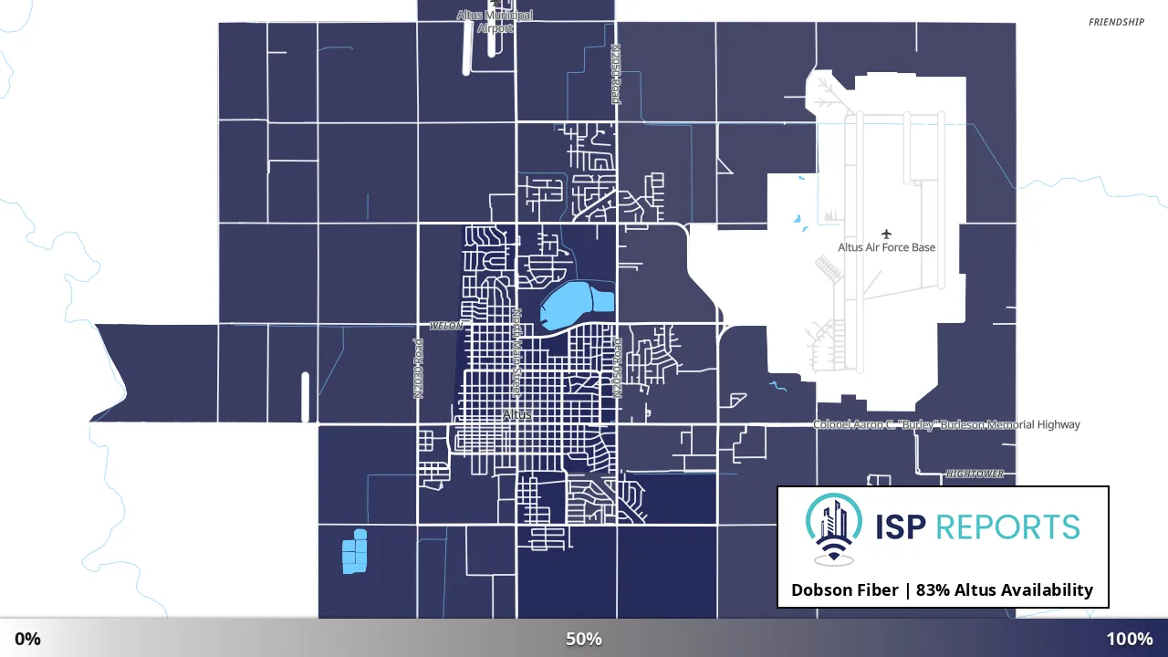 Altus, OK map of internet availability