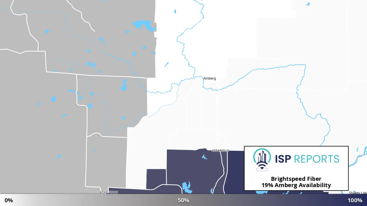 Amberg, WI map of internet availability