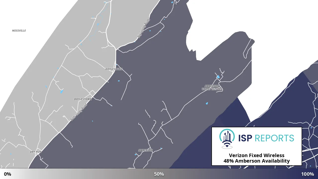 Amberson, PA map of internet availability