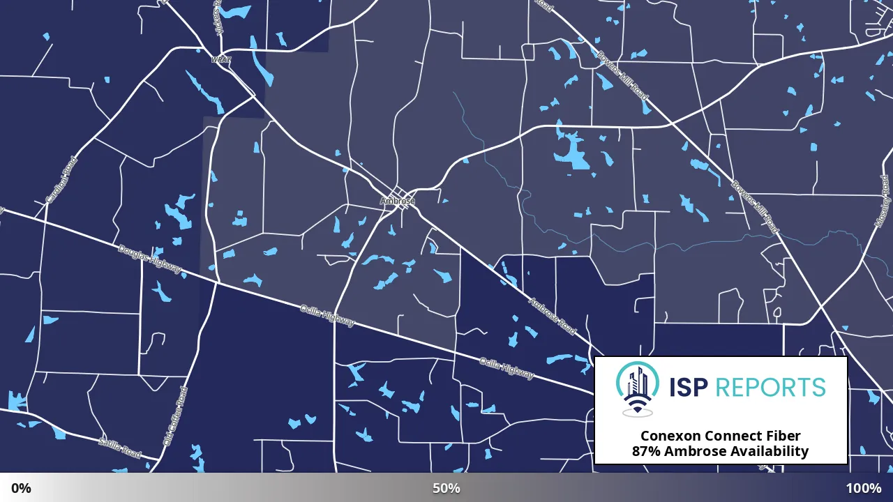 Ambrose, GA map of internet availability