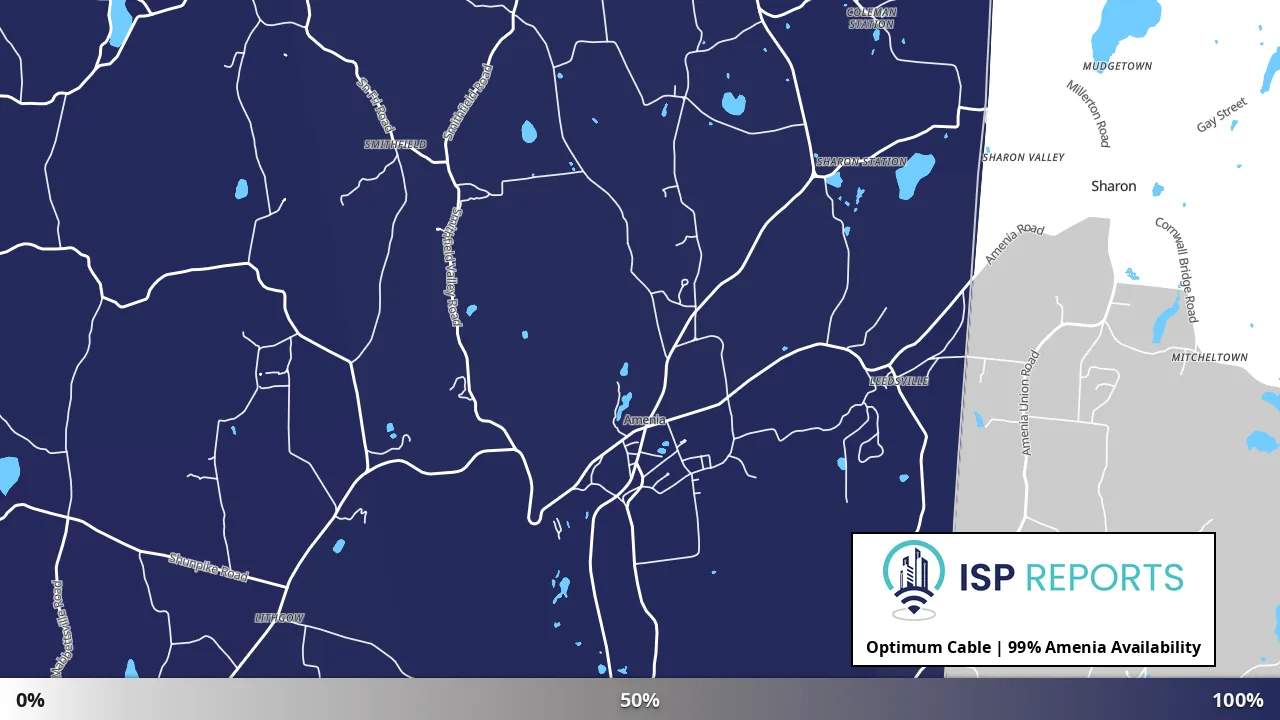 Amenia, NY map of internet availability