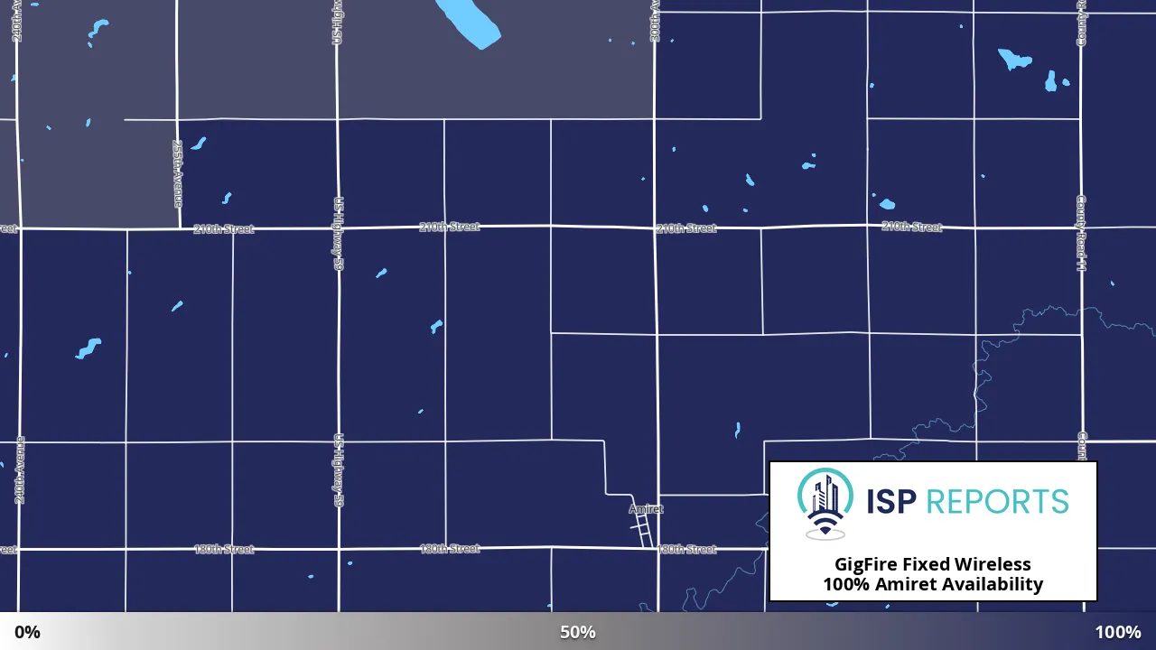 Amiret, MN map of internet availability