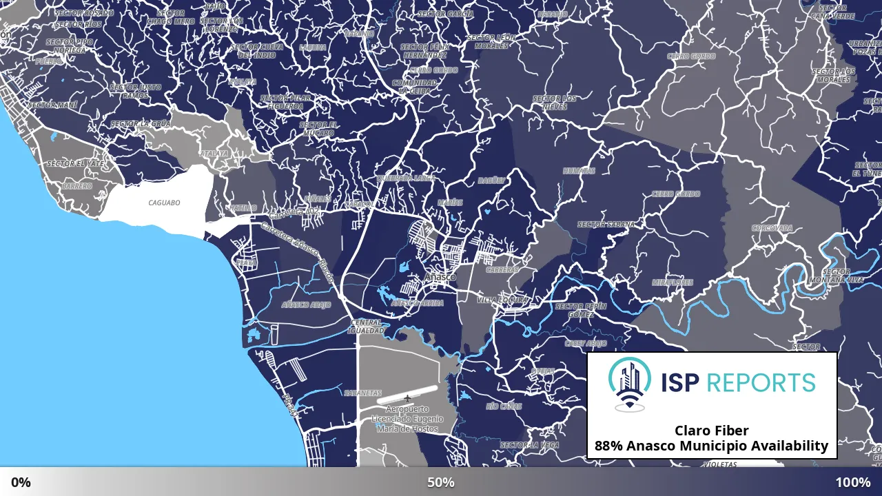 Anasco Municipio, PR map of internet availability