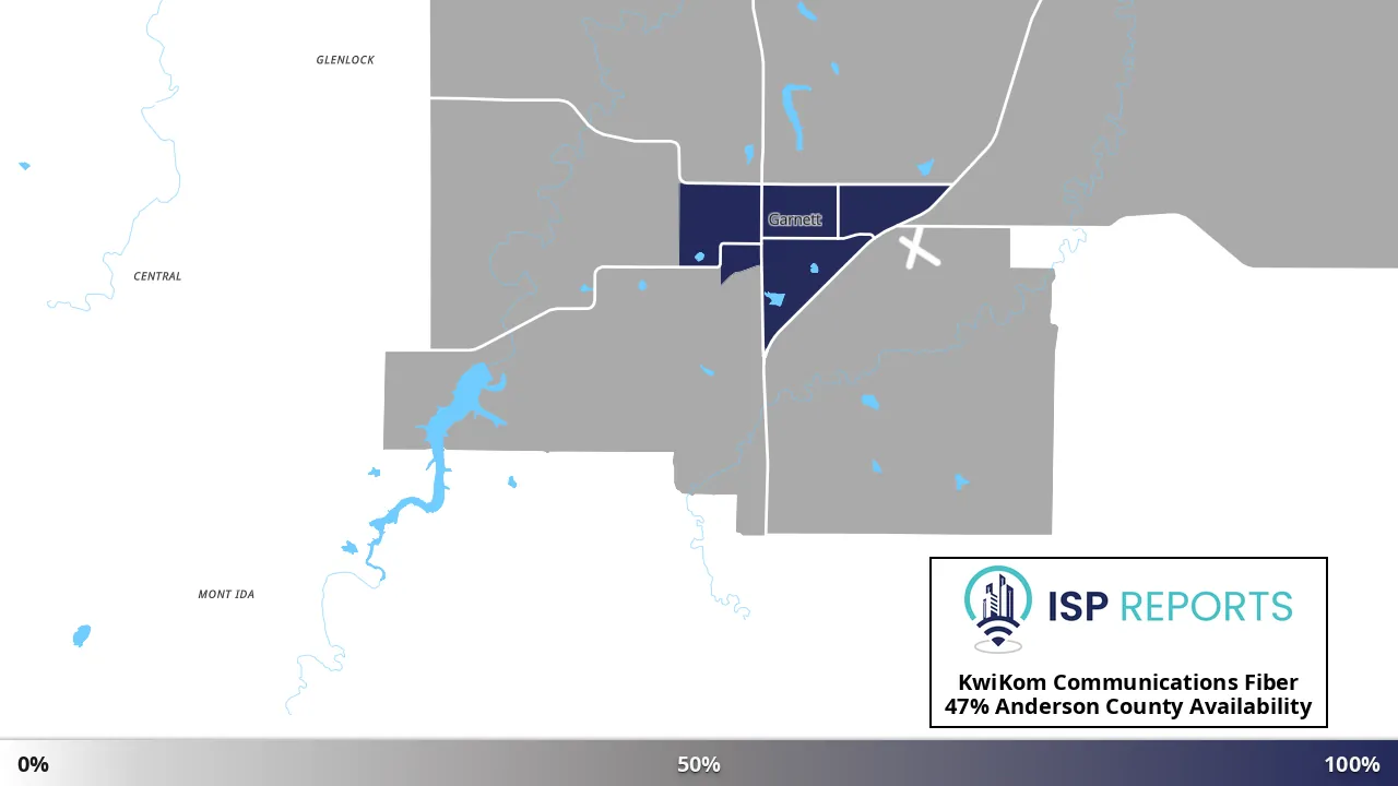 Anderson County, KS map of internet availability