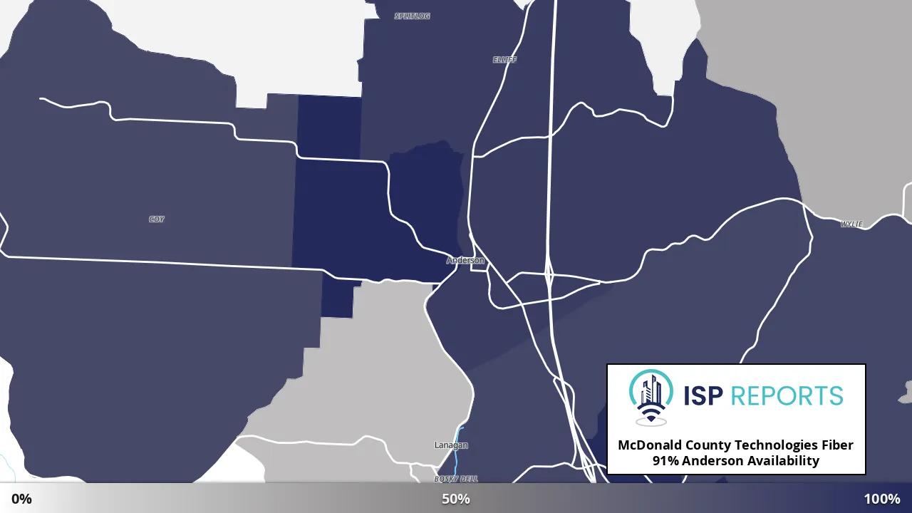Anderson, MO map of internet availability