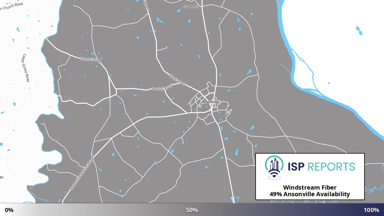 Ansonville, NC map of internet availability