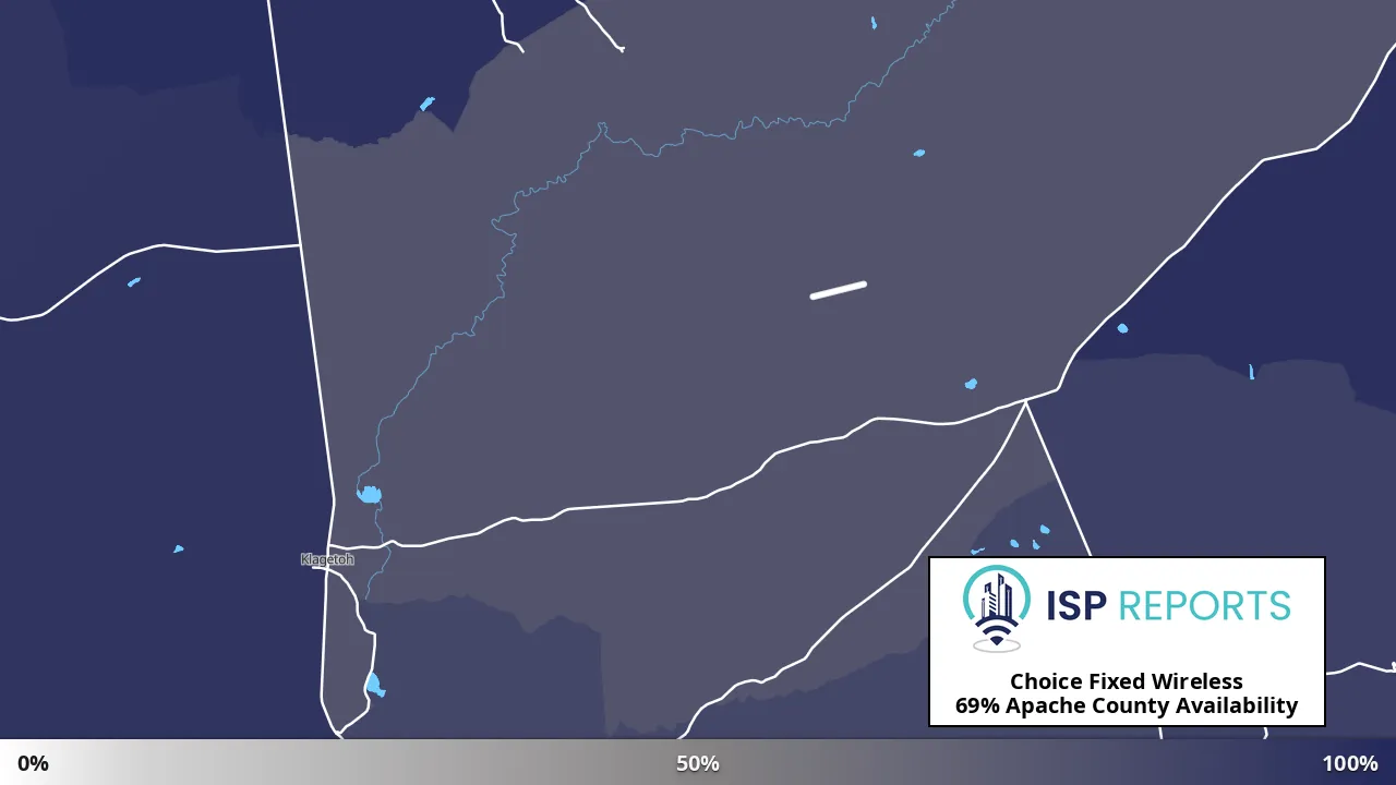 Apache County, AZ map of internet availability
