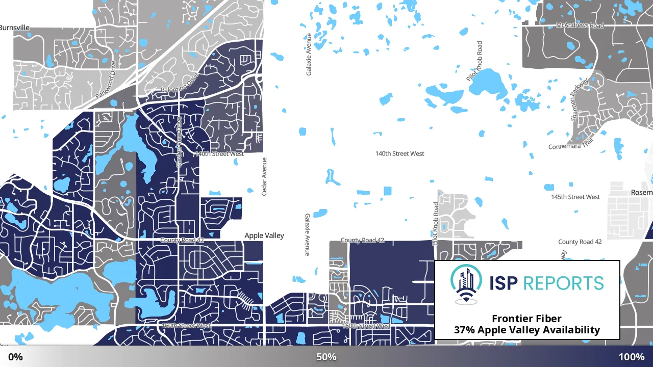 Apple Valley, MN map of internet availability