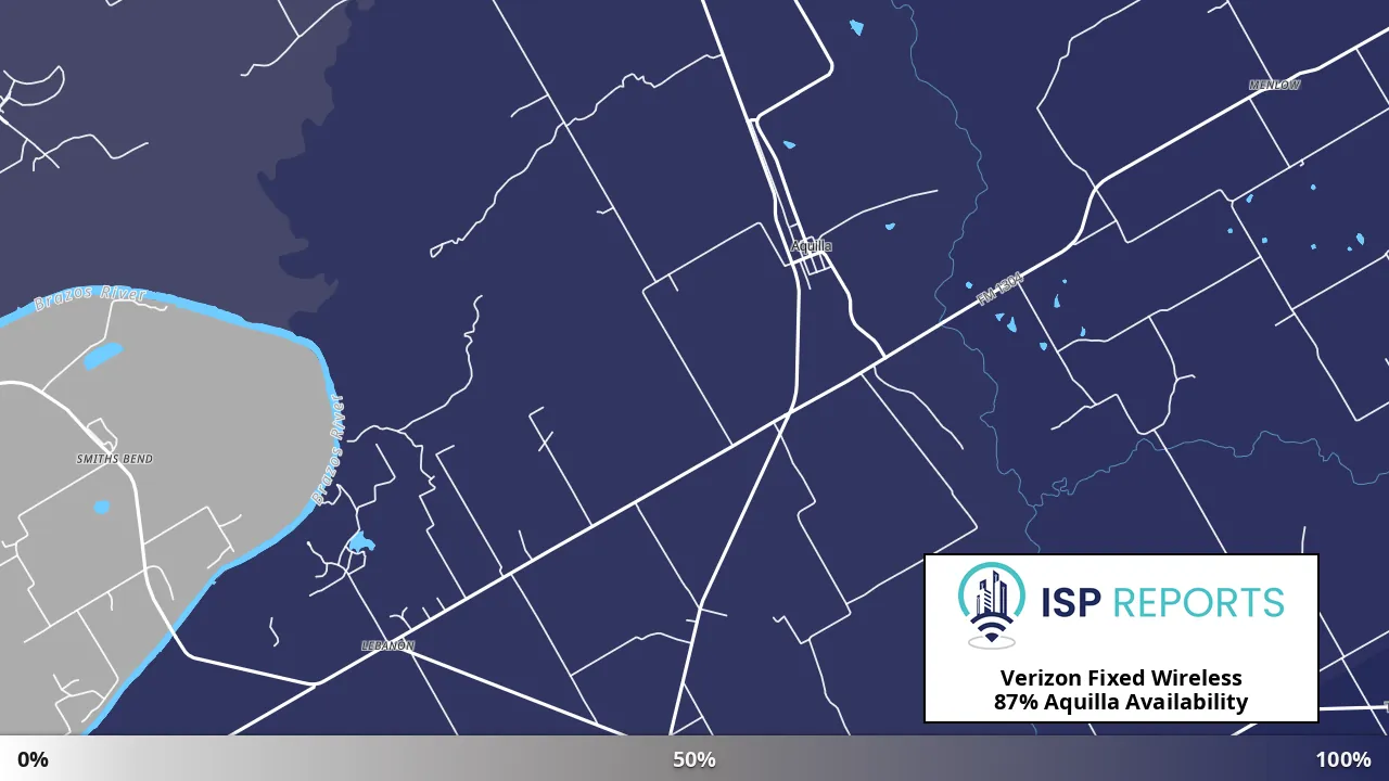 Aquilla, TX map of internet availability