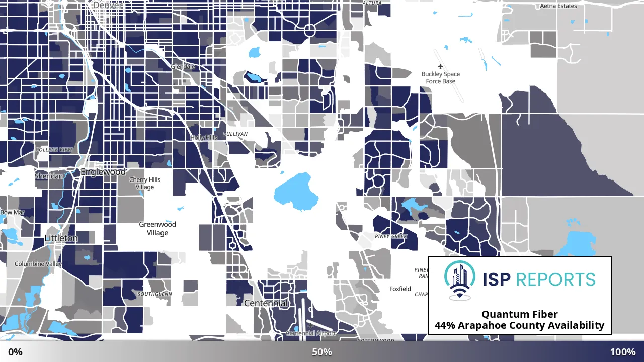 Arapahoe County, CO map of internet availability