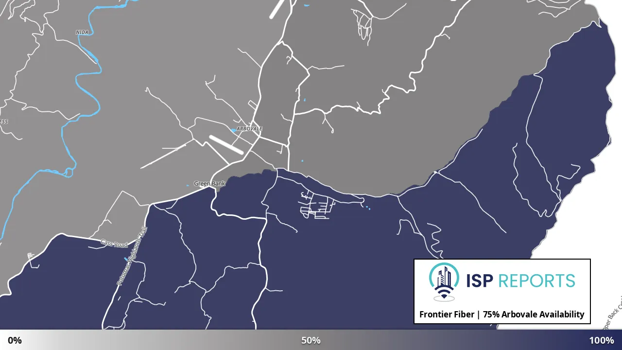 Arbovale, WV map of internet availability