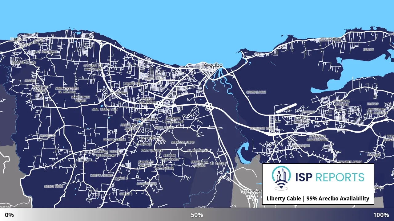 Arecibo, PR map of internet availability