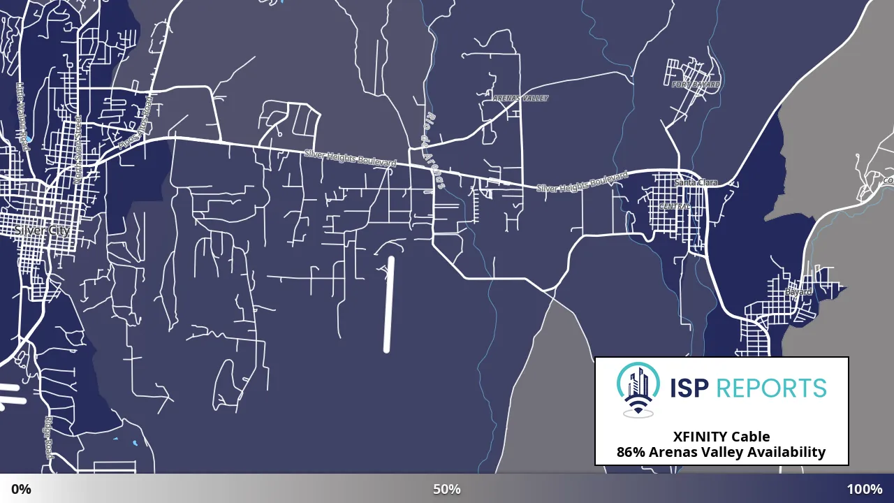Arenas Valley, NM map of internet availability