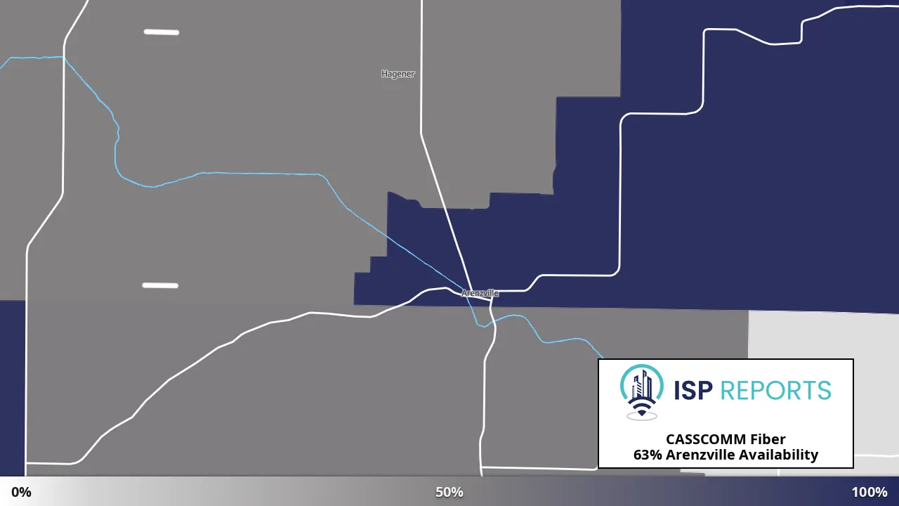 Arenzville, IL map of internet availability