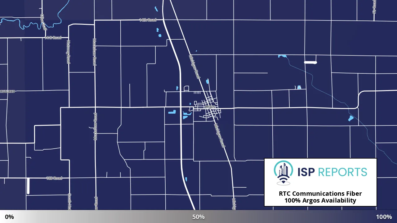 Argos, IN map of internet availability