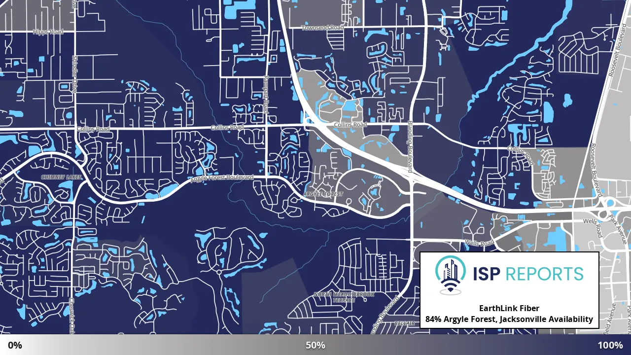 Argyle Forest, Jacksonville, FL map of internet availability