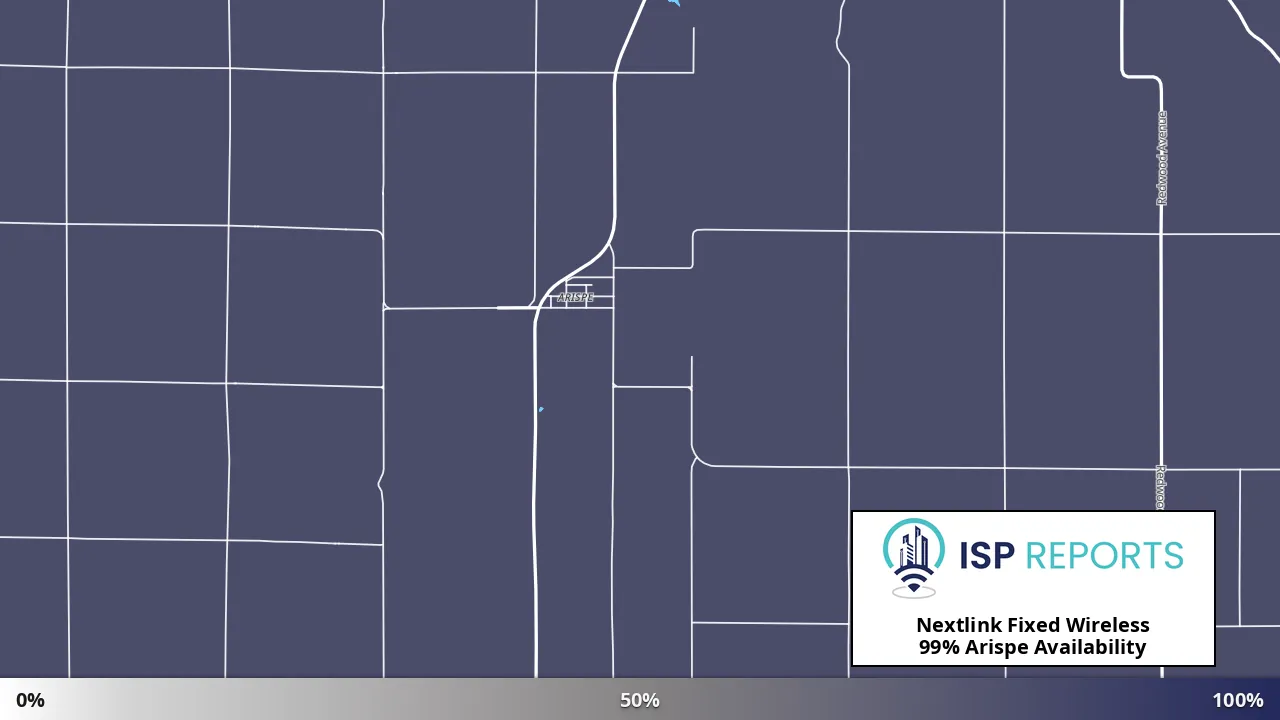 Arispe, IA map of internet availability