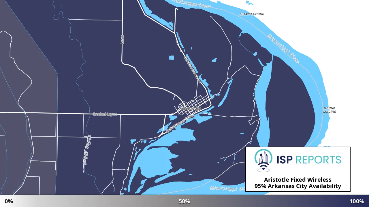 Arkansas City, AR map of internet availability
