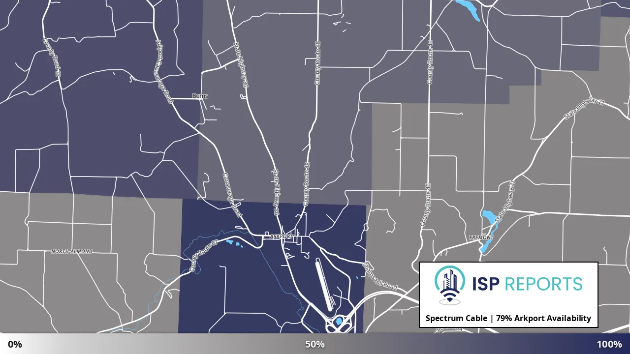 Arkport, NY map of internet availability