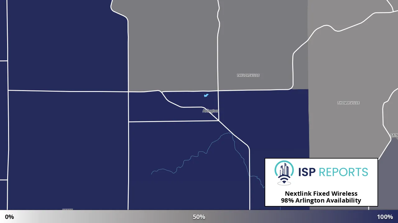 Arlington, IA map of internet availability