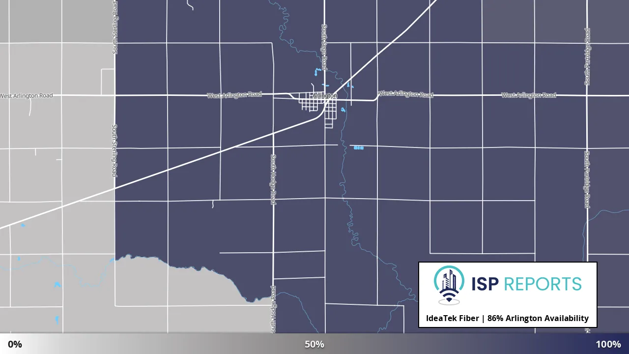 Arlington, KS map of internet availability