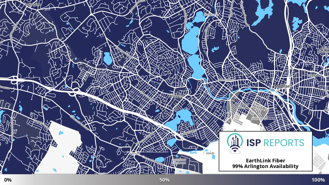 Arlington, MA map of internet availability
