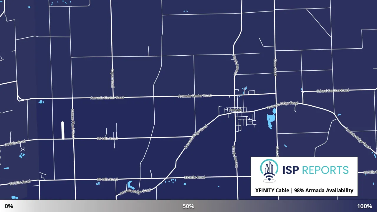 Armada, MI map of internet availability